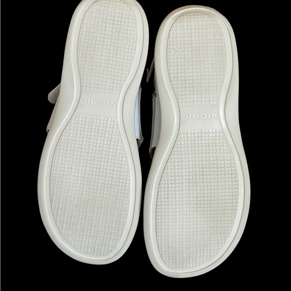 Vionic Karleen Wedge Sandals - Leather ivory white size 9 - Picture 8 of 12